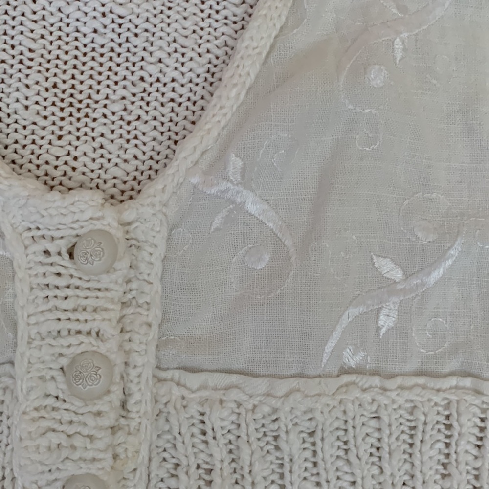📍FINAL📍VTG Linen Knit Embroidery cardigan - Picture 5 of 16